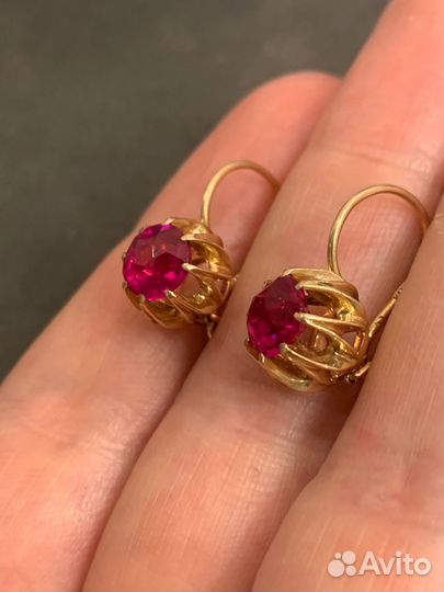 Серьги золотые 583 пробы СССР