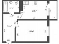 1-к. квартира, 37,3 м², 1/3 эт.