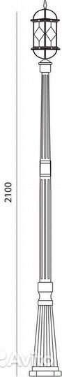 Светильник уличный столб E27 198*198*2050мм
