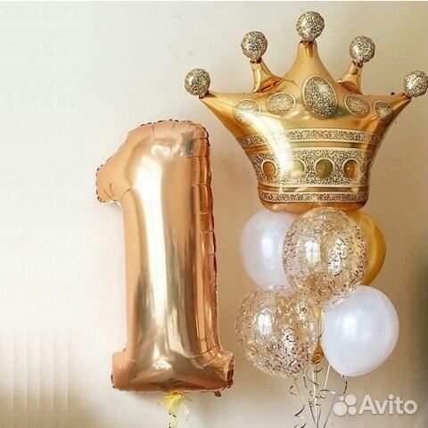 Набор шаров 8шт годик корона (код0204)