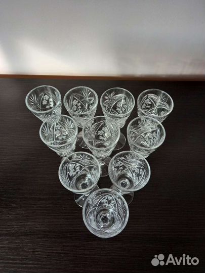 Рюмки 10шт хрусталь