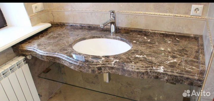 Столешница мраморная из камня для раковины