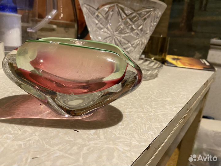 Пепельница СССР из чешского стекла