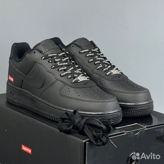 Кроссовки Nike Air Force 1 Supreme Черные