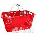 Корзина Покупательская пластик красная на-0121Т