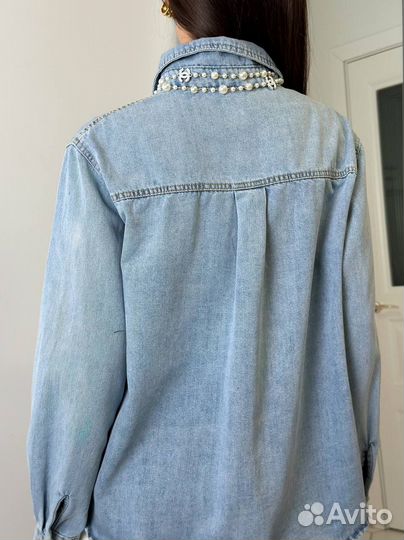 Джинсовая рубашка женская