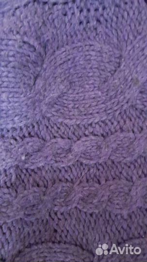 Шапки с шарфом меринос, вязаный кейп