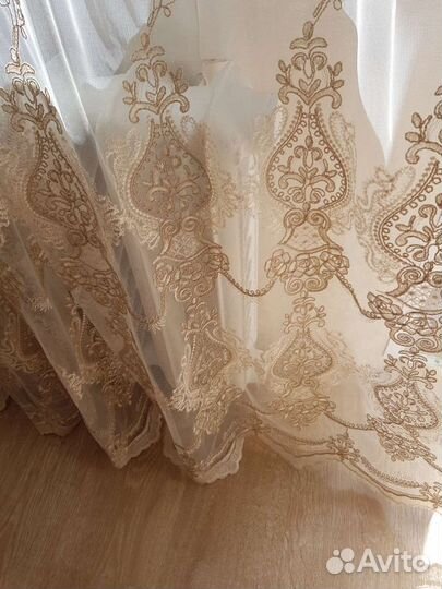 Тюль,кружево,светло-бежева,5 метров, пр. Турция