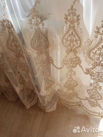Тюль,кружево,светло-бежева,5 метров, пр. Турция