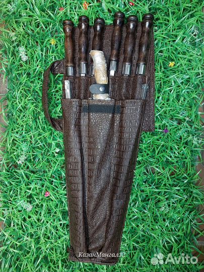 Шампура в кожаном чехле