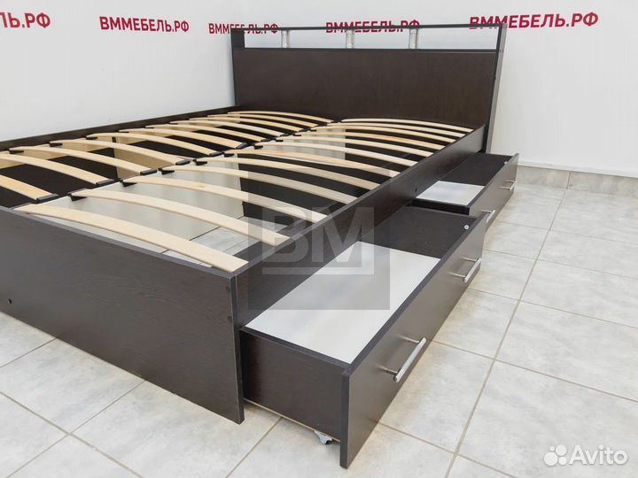 Кровать двуспальная с ящиками, от производителя