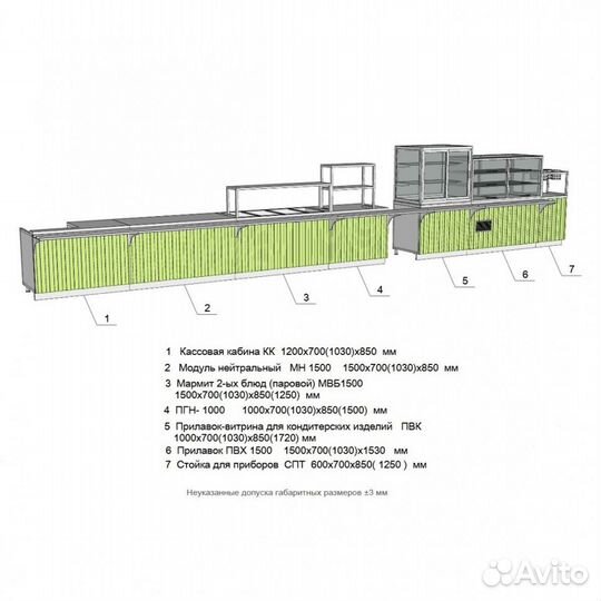 Линия раздачи Финист tetrix, 7 элементов, новая