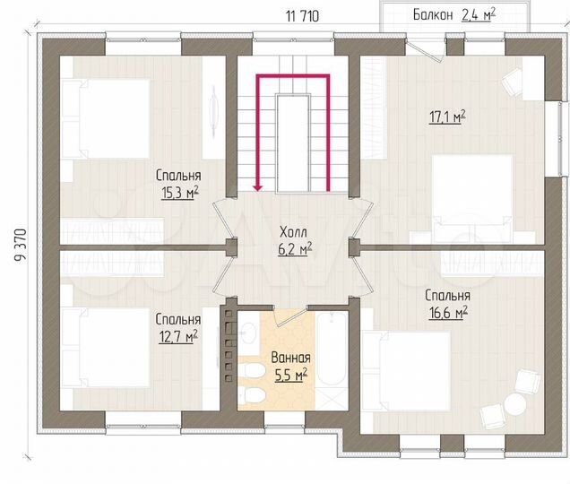 Коттедж 150 м² на участке 8 сот.