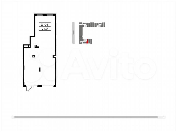 Аренда, торговое помещение площадью 78 кв.м