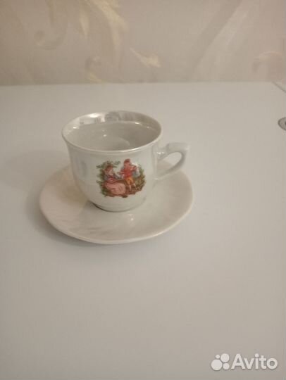 Кофейный сервиз СССР перламутровый пастушка