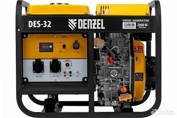 Генератор дизельный 3,2 кВт, DES-32, Denzel