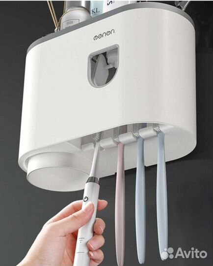 Органайзер-дозатор зубной пасты, полочка в ванну