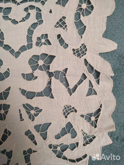 Дорожка на стол, салфетка, вышивка ришилье СССР