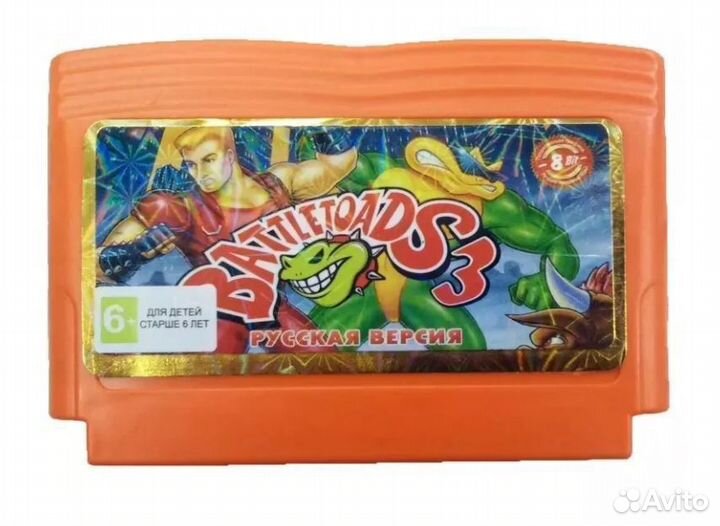 Картридж игра 8 Бит battle toads 3 для приставки