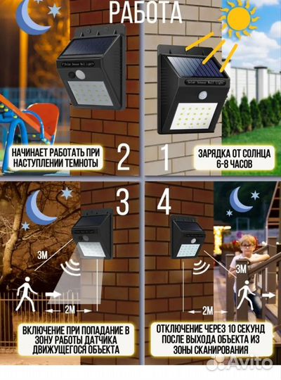 Светодиодный уличный фонарь 20 led с датчиком дв