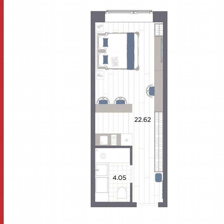 Апартаменты-студия, 26,7 м², 14/14 эт.