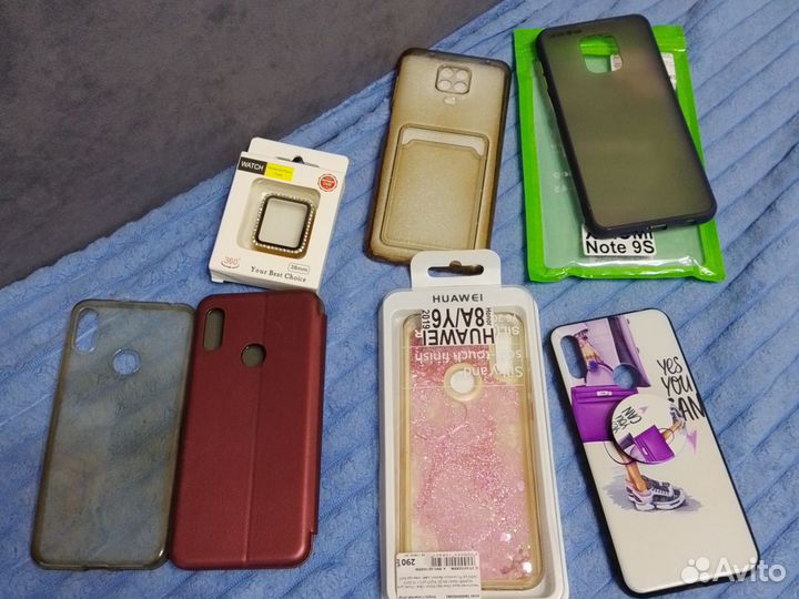 Чехлы на Huawei A8/Y6;на смарт-часы;redmi 9pro