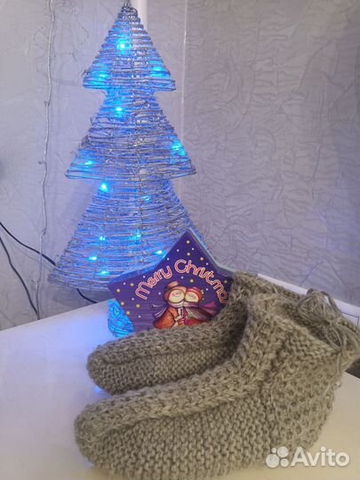 Вязаные следки носки