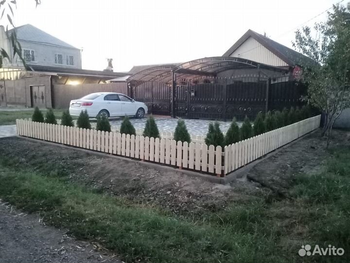 Штакетник деревянный штучный или готовыми секциями