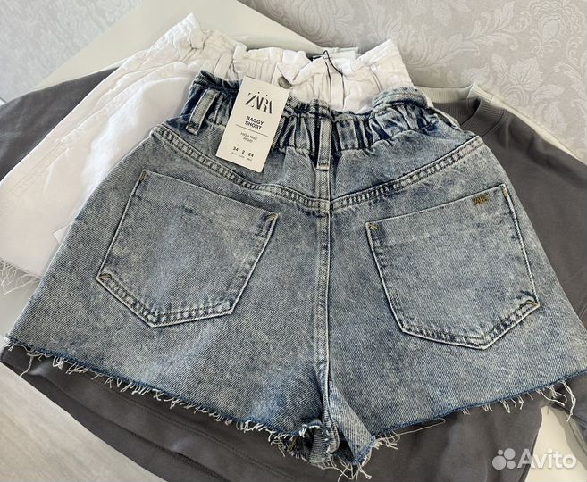 Джинсовые шорты zara 34