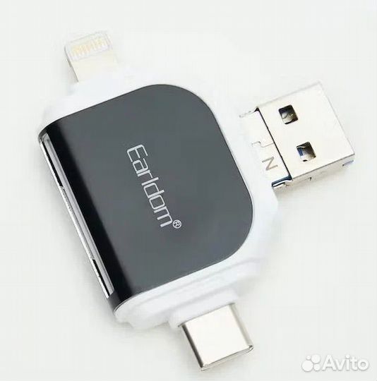 Картридер 6 в 1 Earldom OT71 USB/Lightning/Type-C