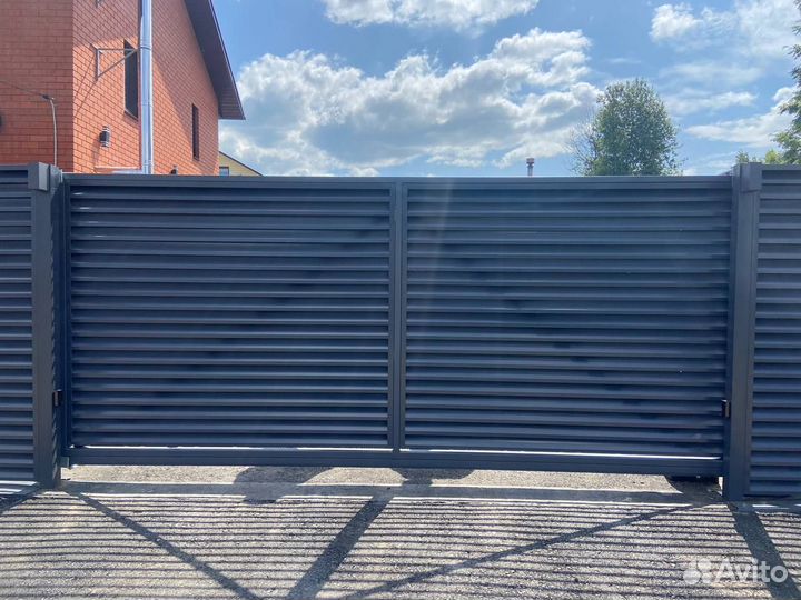 Откатные ворота алютех под ключ с доставкой