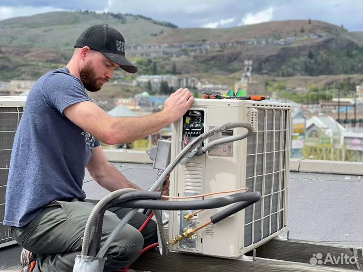 Установка сплит систем. Закладка трасс