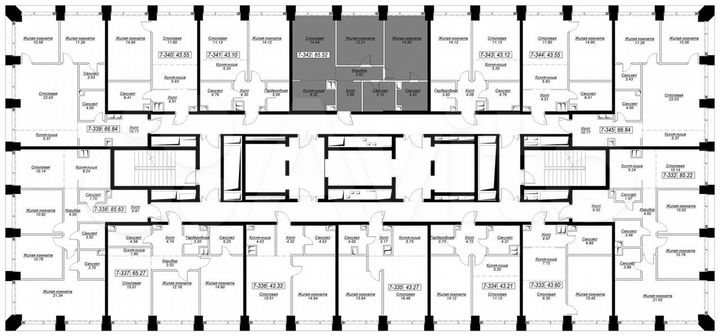 2-к. квартира, 65,9 м², 25/55 эт.
