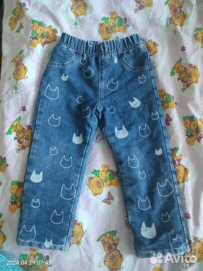 Джинсы утепленные для девочки 98