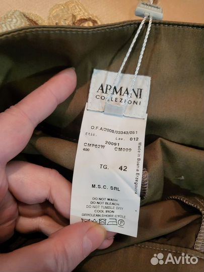 Широкие брюки Armani 44 новые хаки