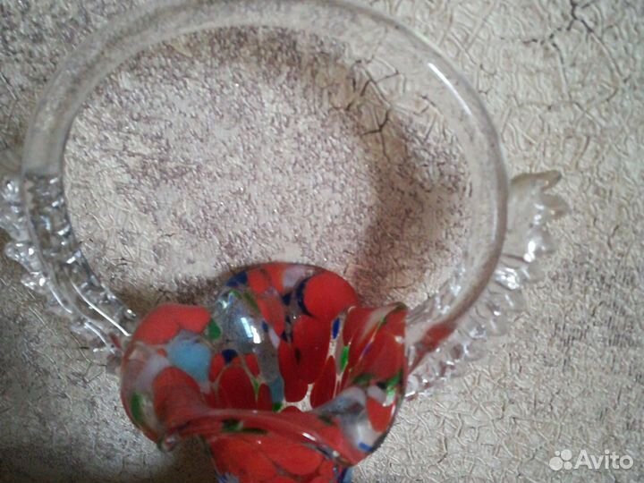 Ваза цветное стекло СССР