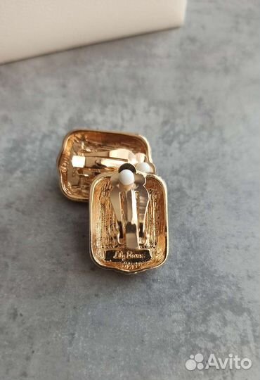 Серьги Клипсы под винтаж с бирюзовым камнем