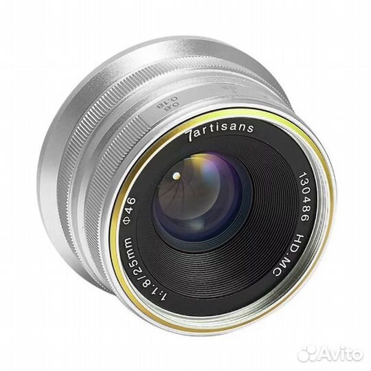 Объектив 7artisans 25mm F1.8 Fuji X, серебряный