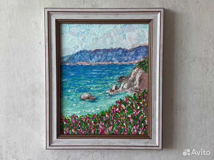 Картина акрил. Морской пезаж Италия. 20х25