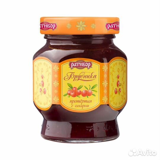 Протертая ягода с сахаром «Брусника»