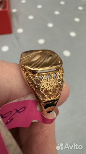 Перстень мужской позолота