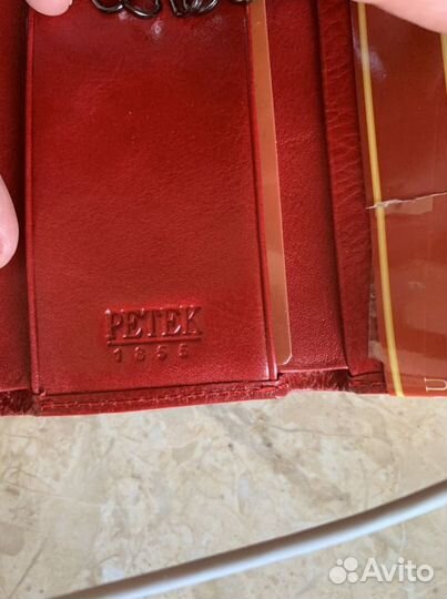 Кошелек кожа красный