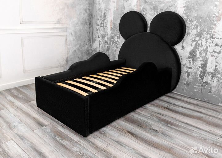 Кровать детская 80х160 Микки черный