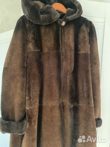 Шуба из кролика рекс с капюшоном