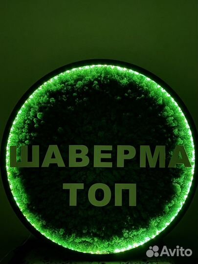 Логотипы. Эко-панель с стабилизированным мхом