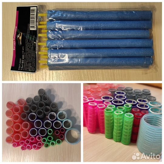 Бигуди липучки- 51шт, бигуди бумеранги -12 шт