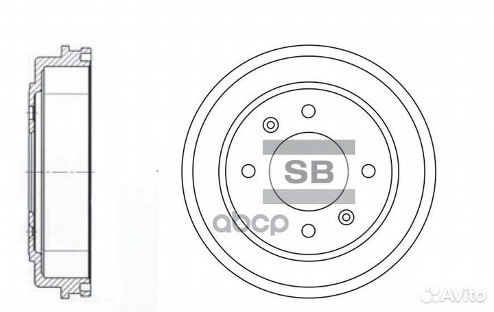Барабан тормозной задний 4 отв SD1039 Sangsin b