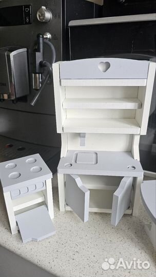 Мебель для кукольного домика деревянная кухня