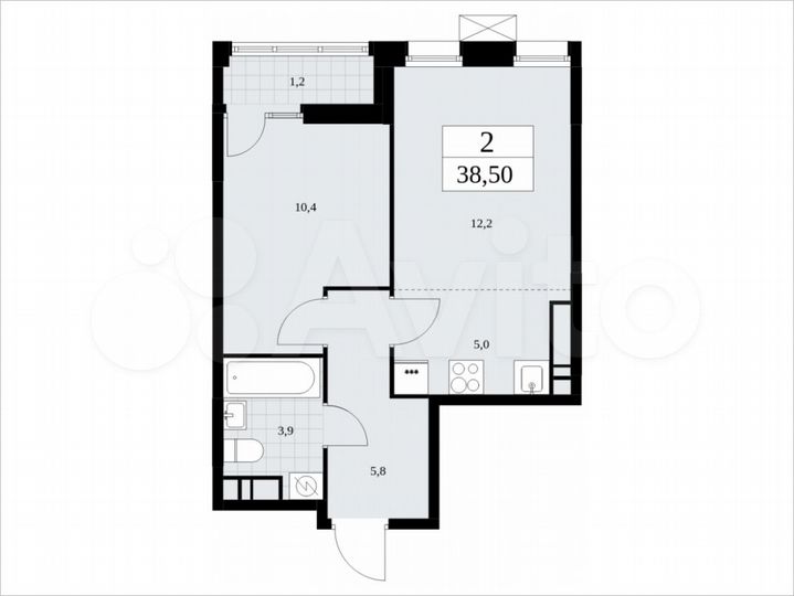 2-к. квартира, 38,5 м², 18/18 эт.