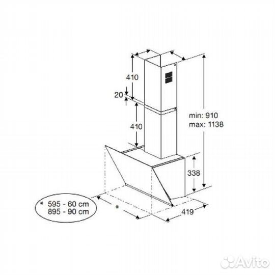 Вытяжка настенная grundig gdsp2464bwsc белый